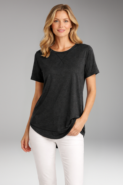 Women's T Shirt with Curved Hem and Short Sleeves 7