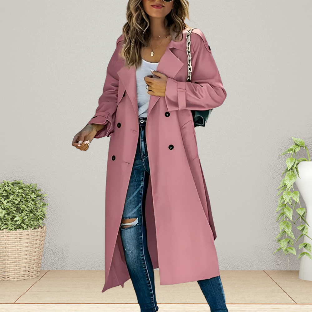 Women's Trench Coat | Notch Lapels, Double-Breasted