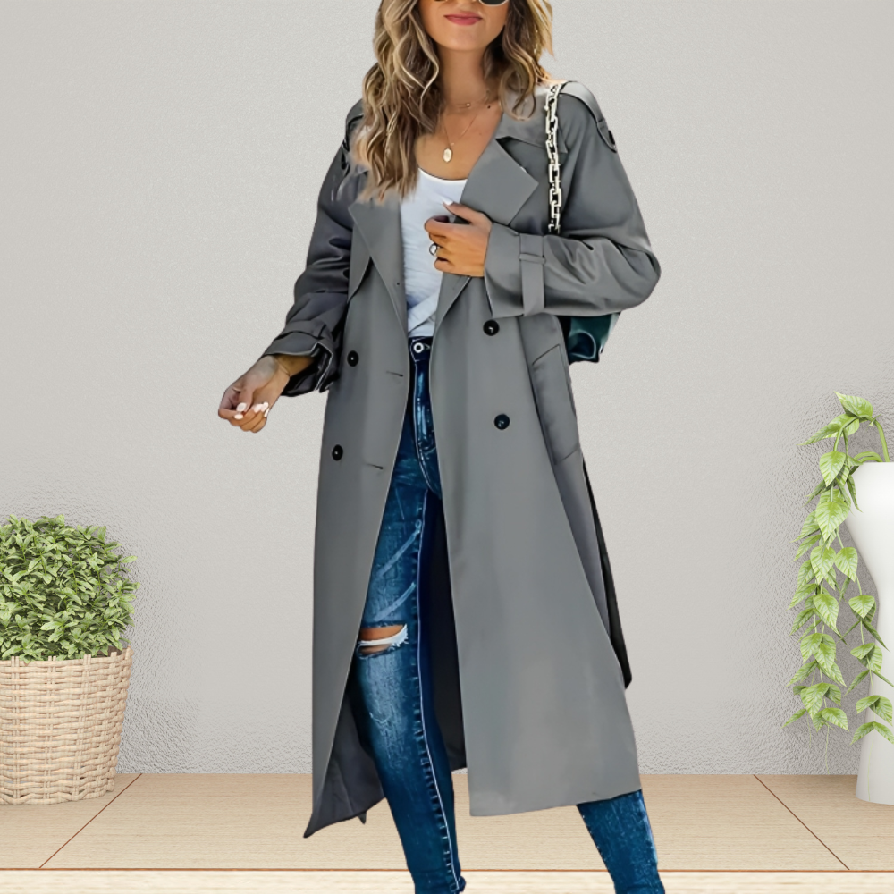 Women's Trench Coat | Notch Lapels, Double-Breasted