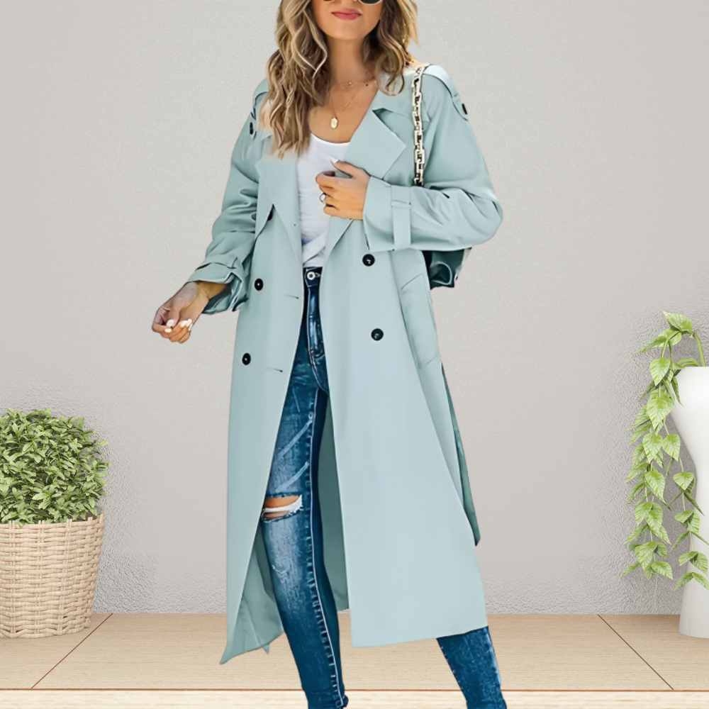 Women's Trench Coat | Notch Lapels, Double-Breasted