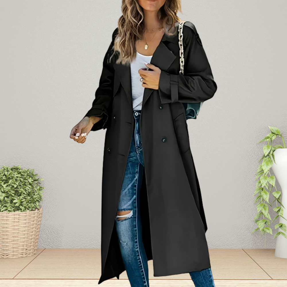 Women's Trench Coat | Notch Lapels, Double-Breasted