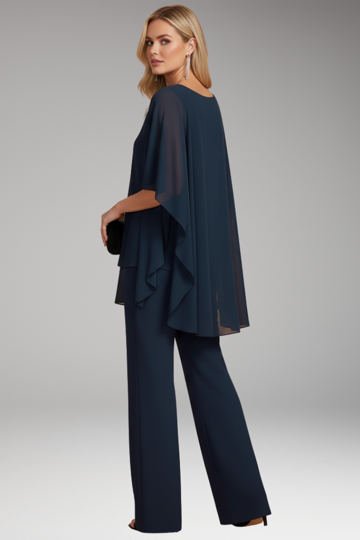 Women's Two-Piece Set with Layered Top and Wide-Leg Pants 2