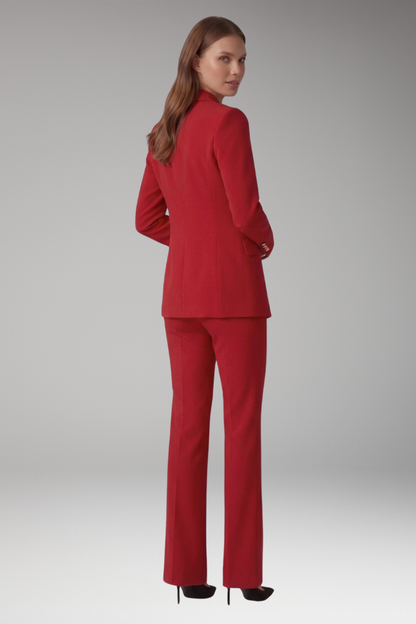 Women's Two Piece Set with Lapel Collar Blazer and Trousers 4