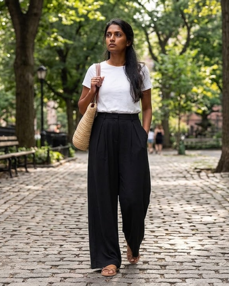 Women's Wide Leg Trousers | High Waist & Flowing Fit 1
