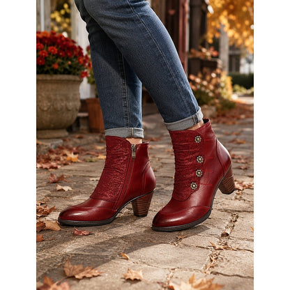 Women's Ankle Boots | Block Heel & Easy Zip Fastening