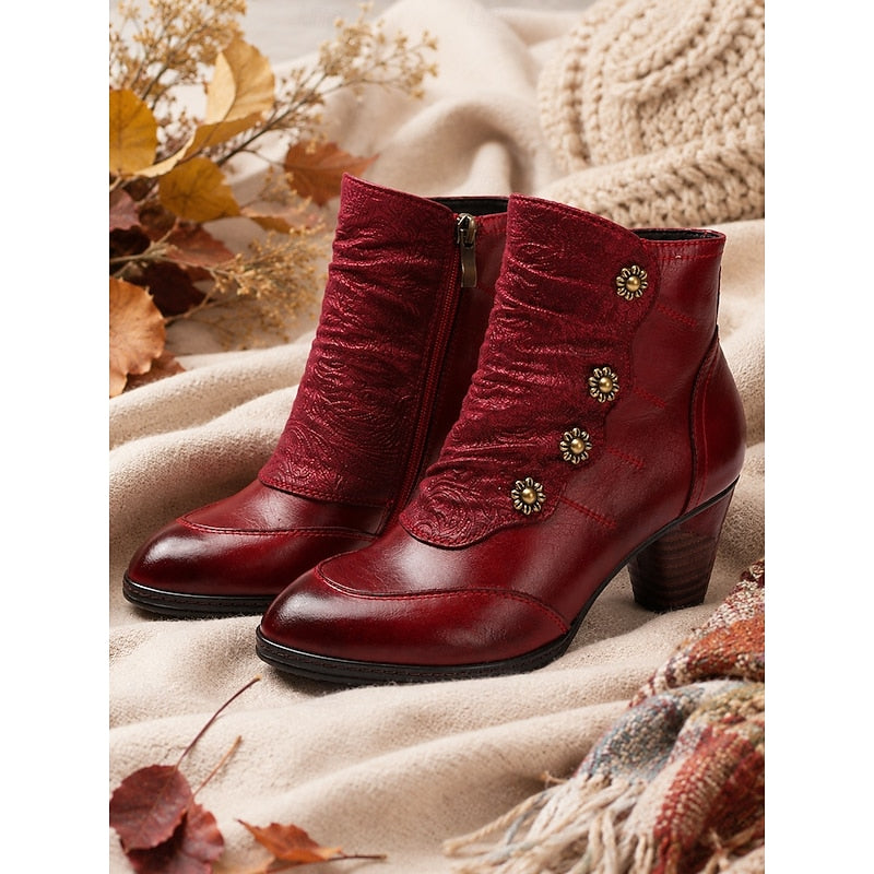 Women's Ankle Boots | Block Heel & Easy Zip Fastening