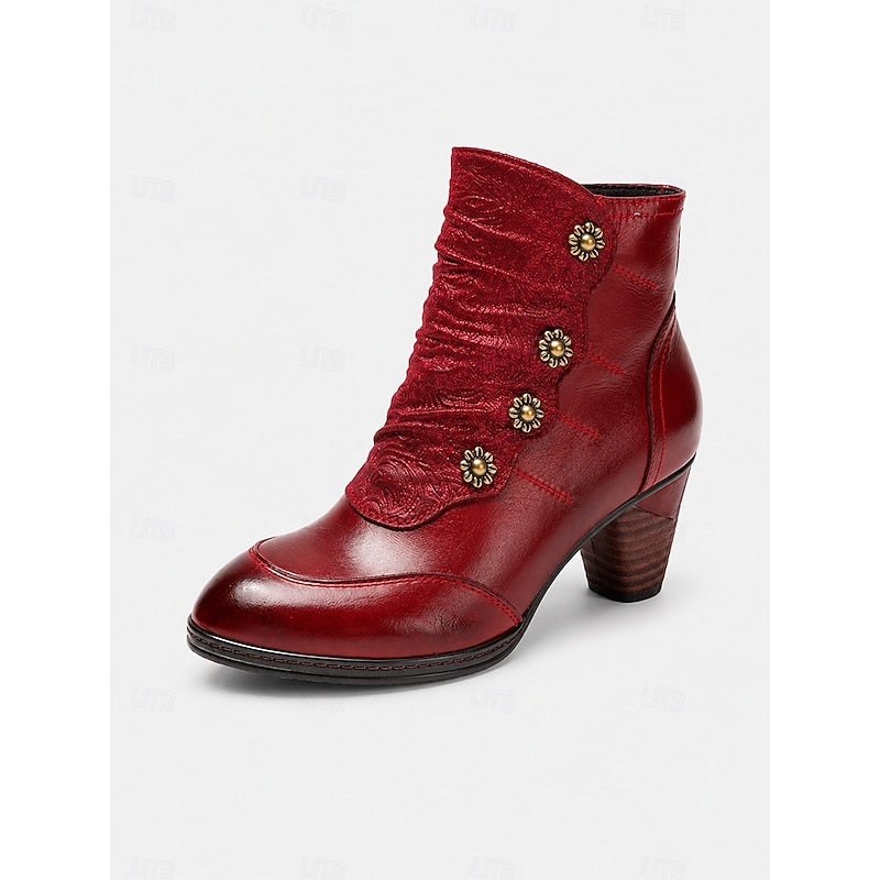 Women's Ankle Boots | Block Heel & Easy Zip Fastening