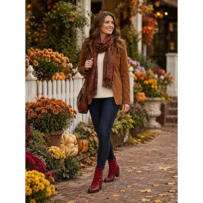 Women's Ankle Boots | Block Heel & Easy Zip Fastening
