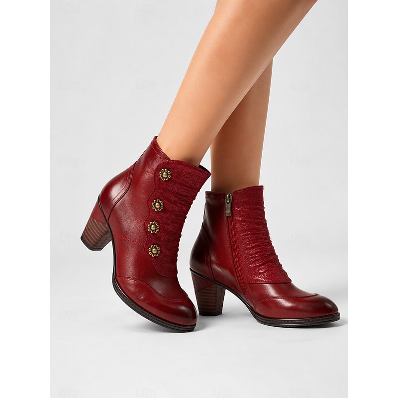 Women's Ankle Boots | Block Heel & Easy Zip Fastening