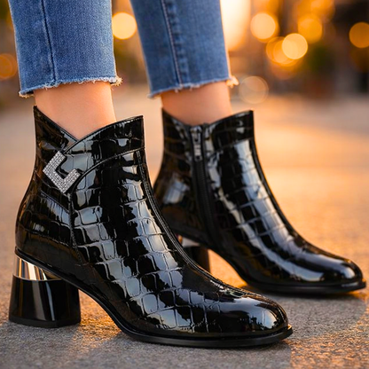 Harper Lane Gator Ankle Boots — styling shot