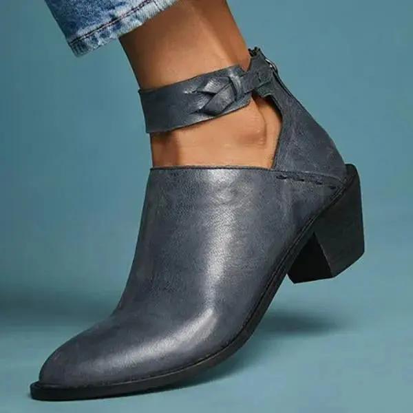 Women's Ankle Boots | Knotted Ankle Strap, Block Heel