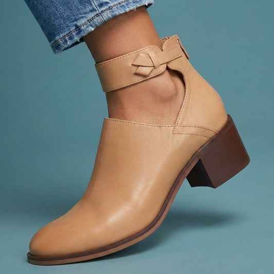 Women's Ankle Boots | Knotted Ankle Strap, Block Heel
