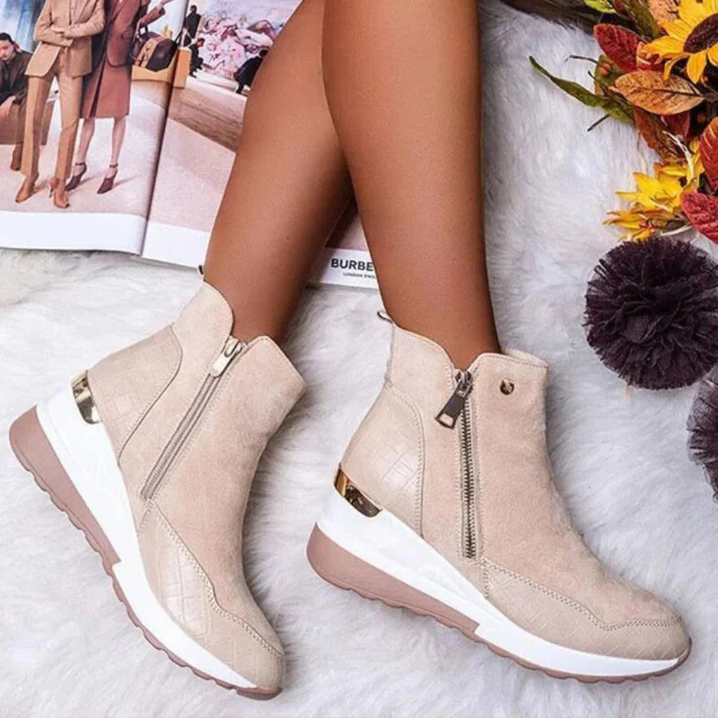Women's Ankle Boots | Side Zip, Hidden Wedge Sneaker Sole