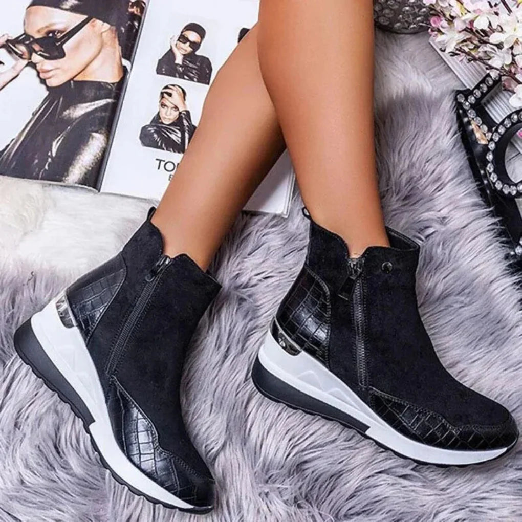 Women's Ankle Boots | Side Zip, Hidden Wedge Sneaker Sole