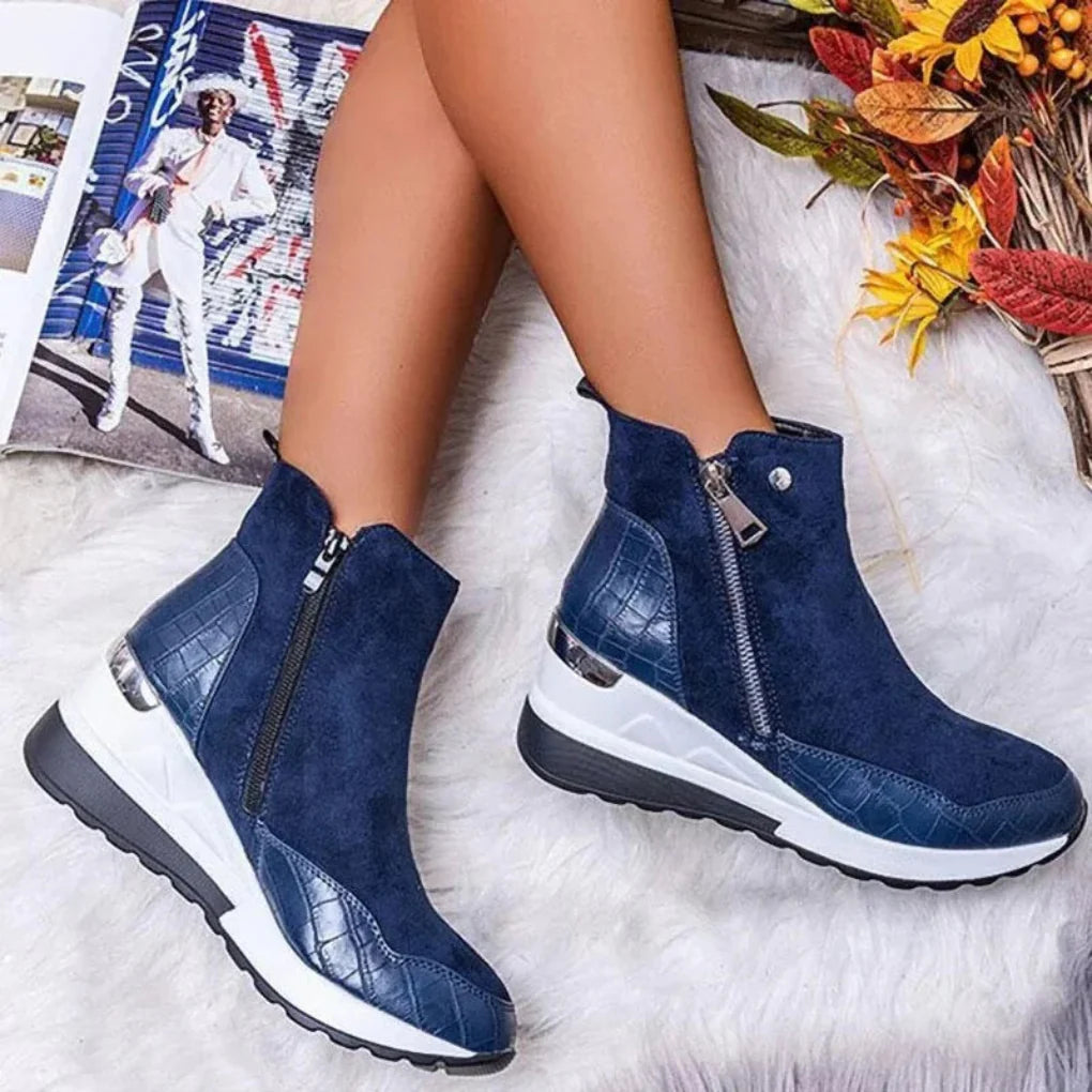 Women's Ankle Boots | Side Zip, Hidden Wedge Sneaker Sole