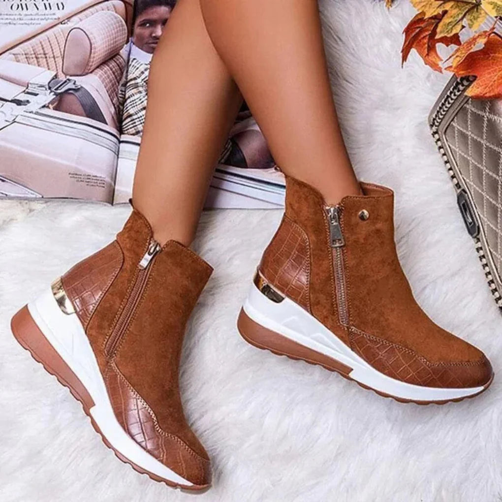 Women's Ankle Boots | Side Zip, Hidden Wedge Sneaker Sole