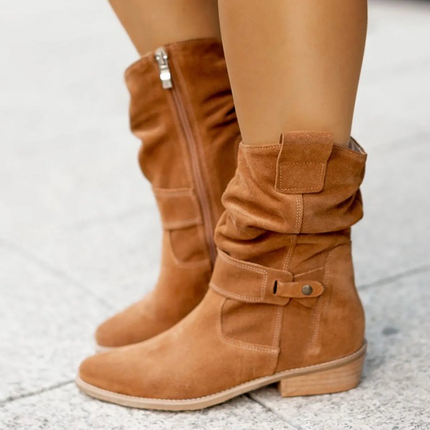 Women's Ankle Boots | Slouchy Suede, Buckle Strap Detail