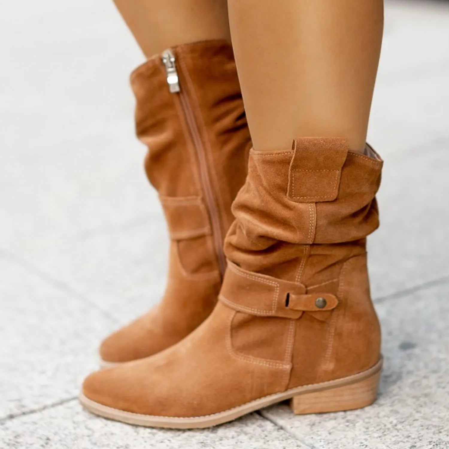 Women's Ankle Boots | Slouchy Suede, Buckle Strap Detail