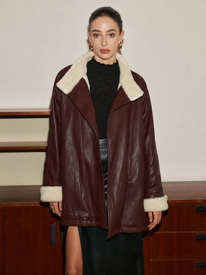 Women's Aviator Coat | Belted Waist & Cosy Lining