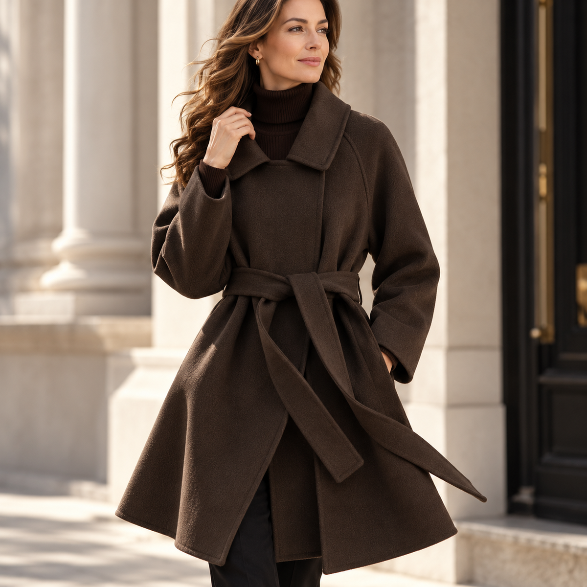 Women's Belted Coat | Waist-Defining & Flowing Fit 10