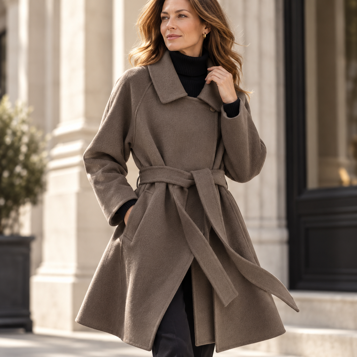 Women's Belted Coat | Waist-Defining & Flowing Fit 13