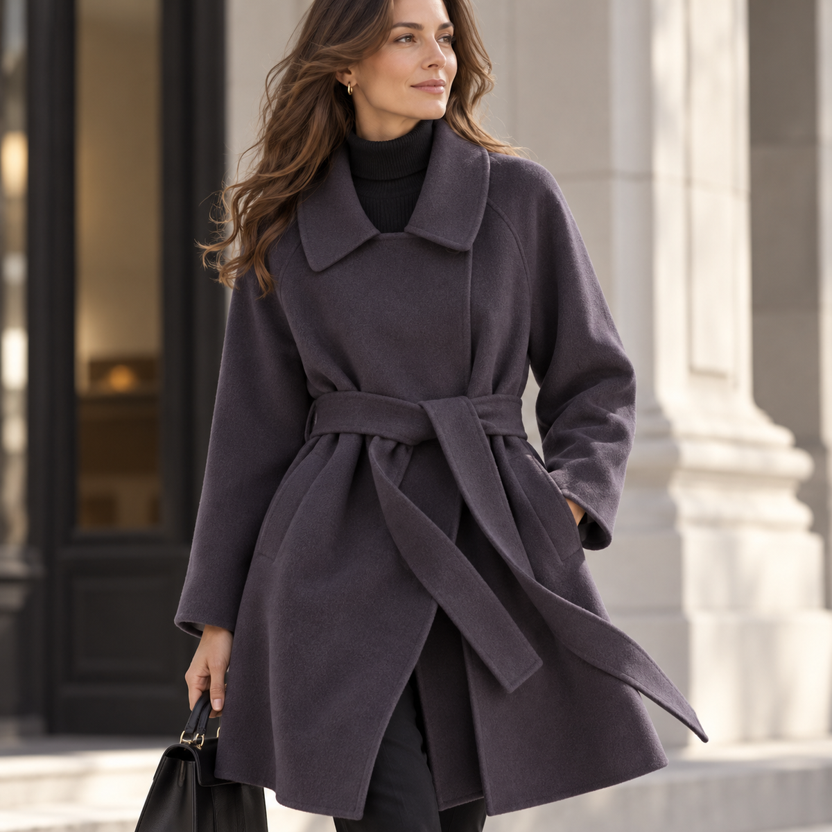 Women's Belted Coat | Waist-Defining & Flowing Fit 16