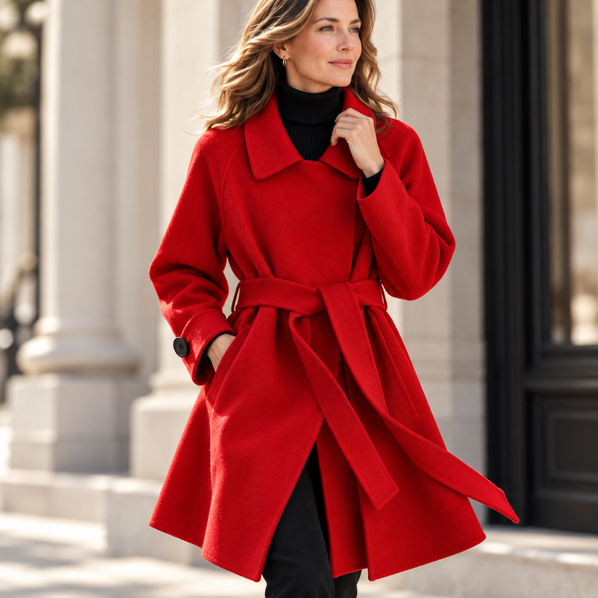 Women's Belted Coat | Waist-Defining & Flowing Fit 4