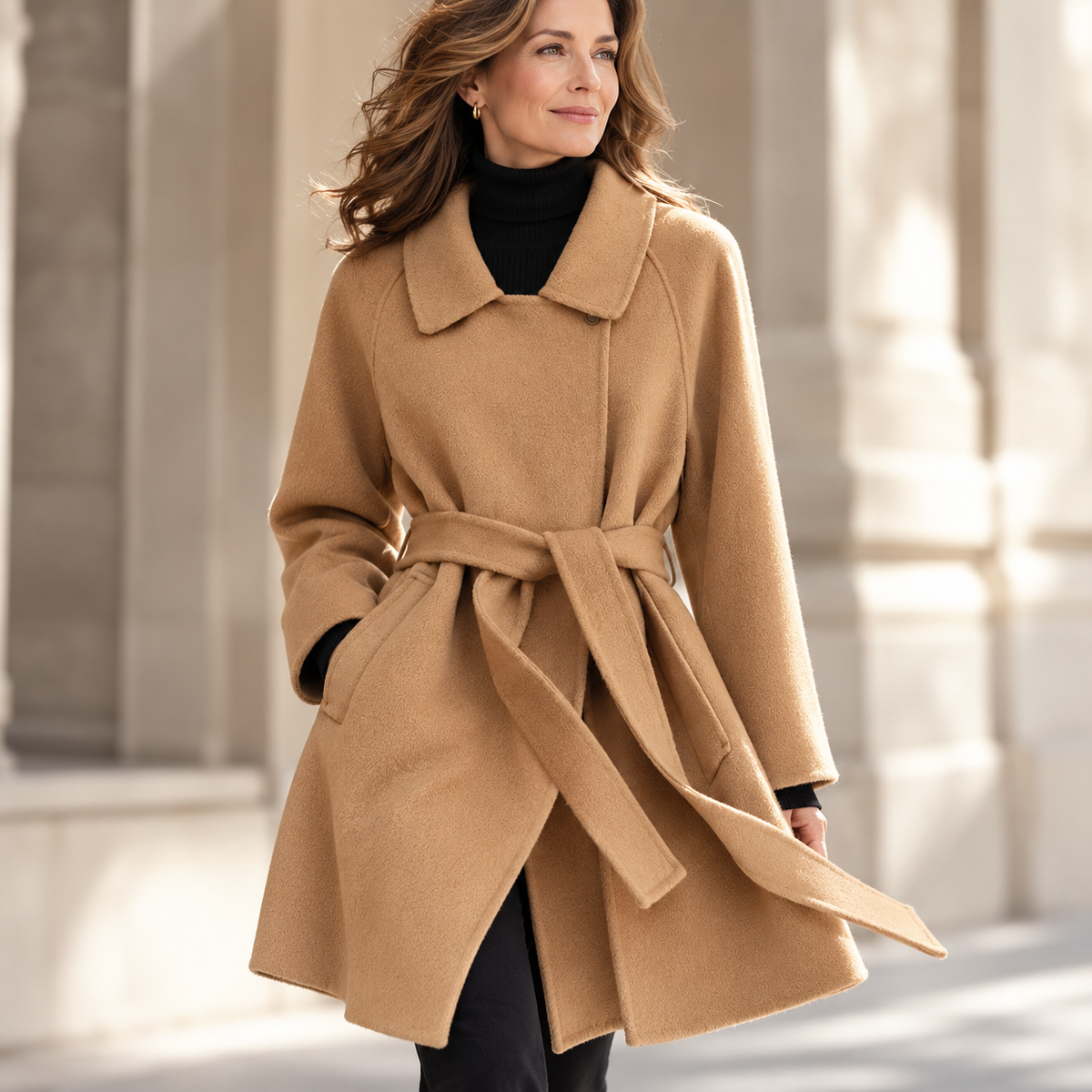 Women's Belted Coat | Waist-Defining & Flowing Fit 1