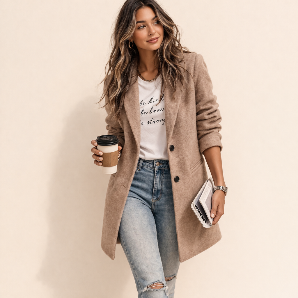 Women's Blazer | Longline Cut, Two-Button Front