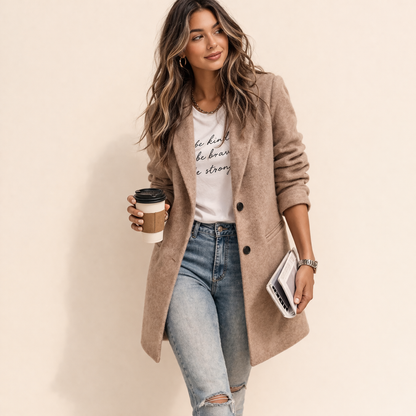 Women's Blazer | Longline Cut, Two-Button Front