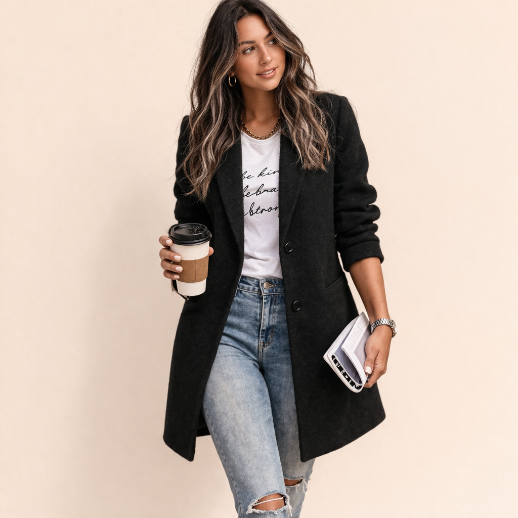 Women's Blazer | Longline Cut, Two-Button Front