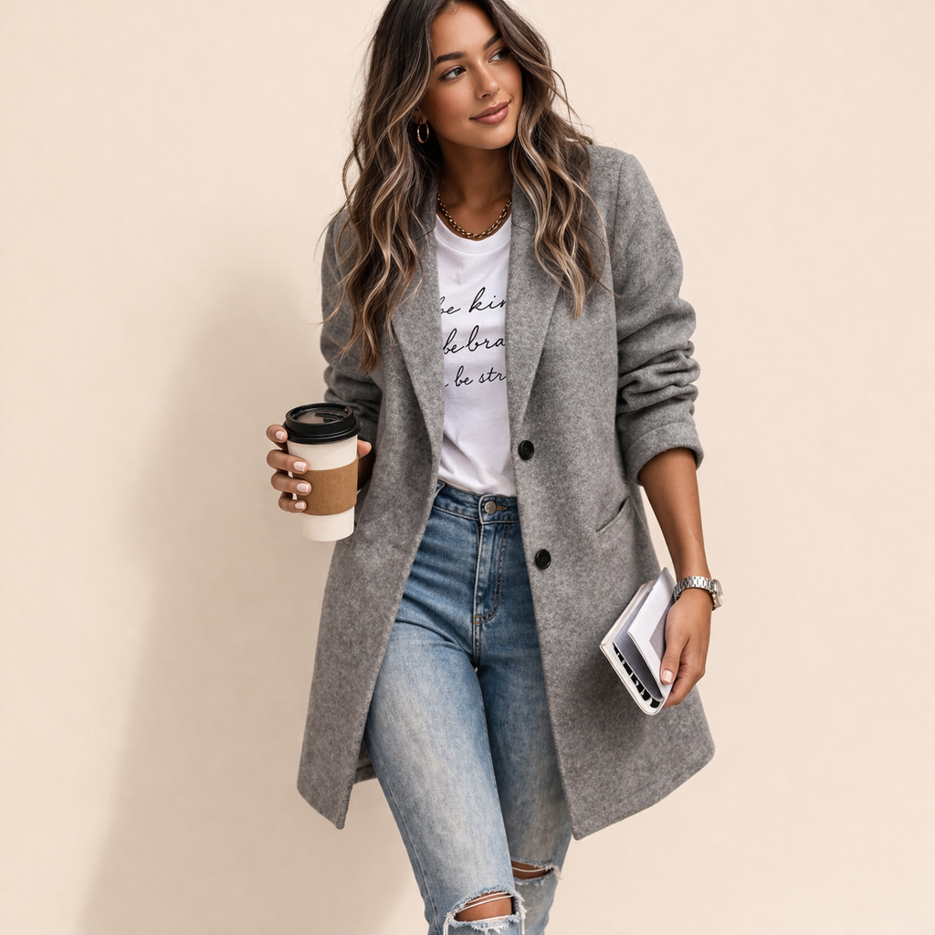 Women's Blazer | Longline Cut, Two-Button Front