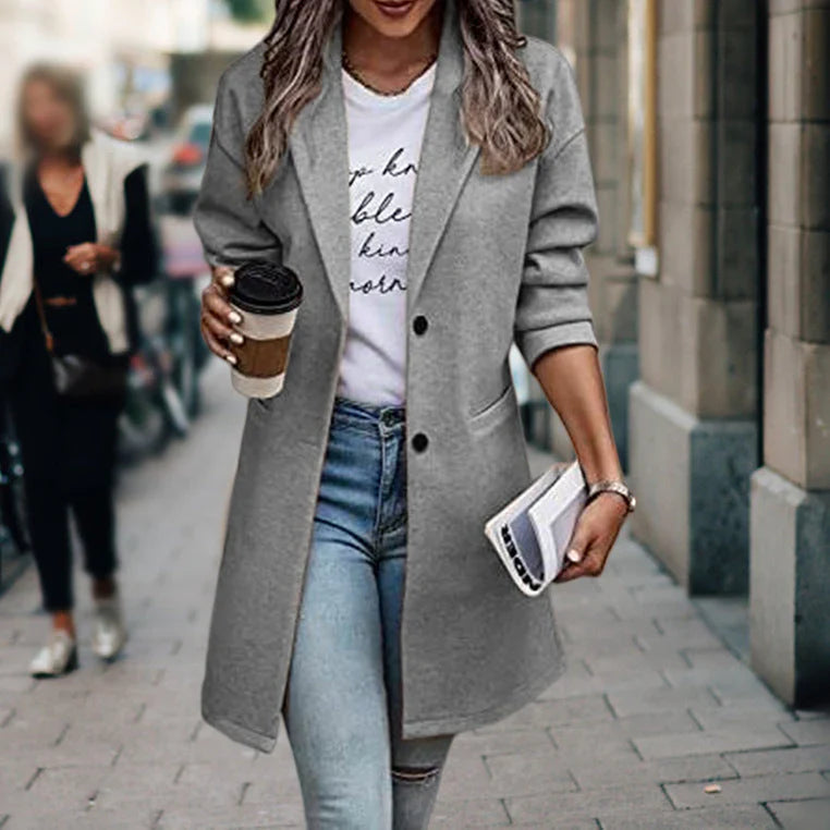 Women's Blazer | Longline Cut, Two-Button Front