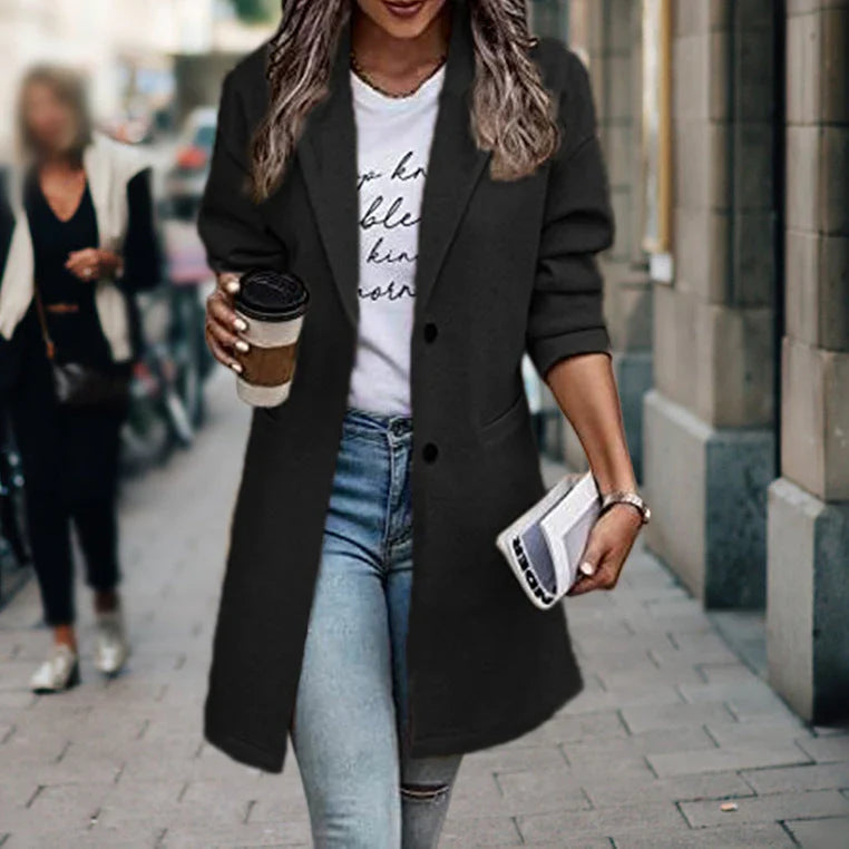 Women's Blazer | Longline Cut, Two-Button Front