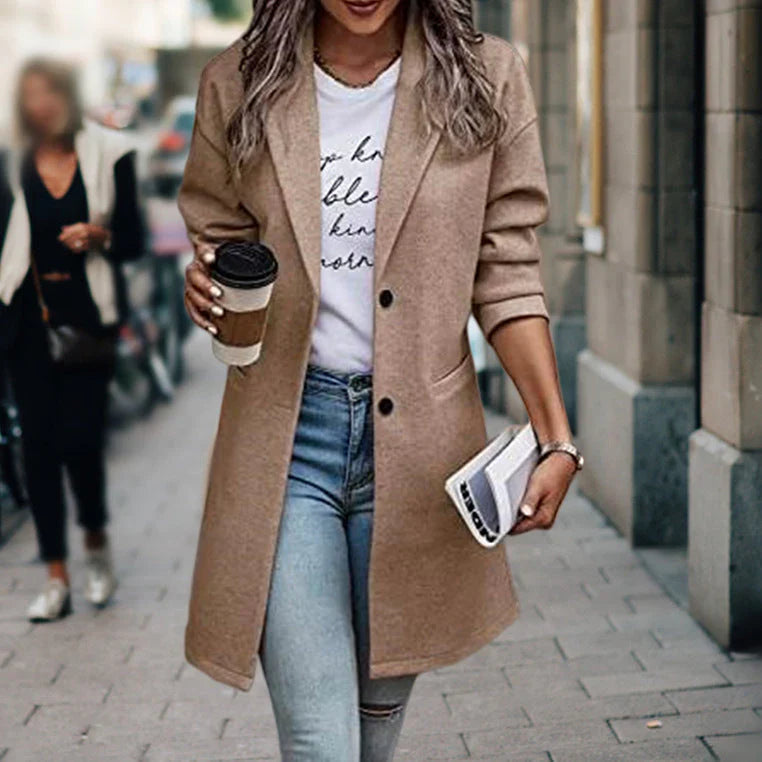 Women's Blazer | Longline Cut, Two-Button Front
