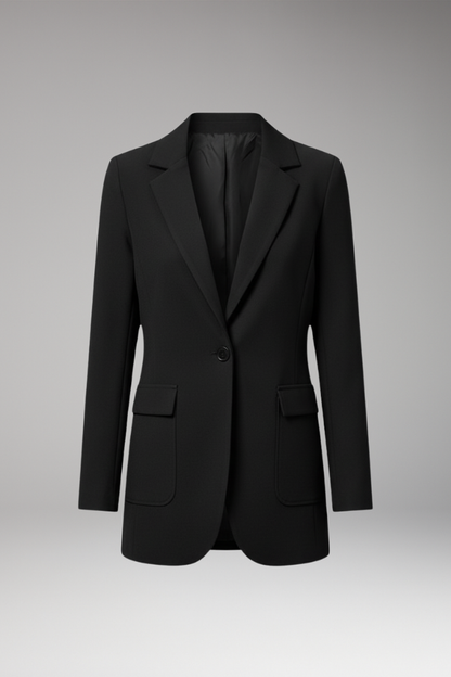 Women's Blazer | Notch Lapel, Single Button, Flap Pockets