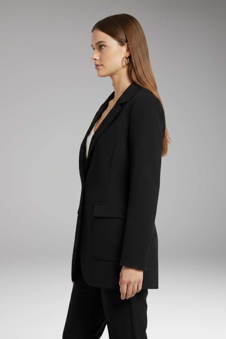 Women's Blazer | Notch Lapel, Single Button, Flap Pockets