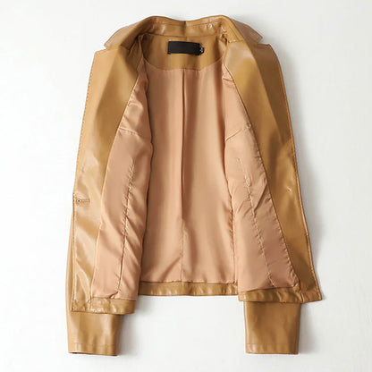 Genuine leather blazer jacket by Lumina Wear featuring a tailored fit and single-button closure, shown in deep brown.