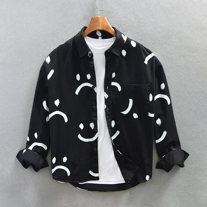 Women's Blouse | Abstract Smiley Print & Lightweight Breathable Comfort