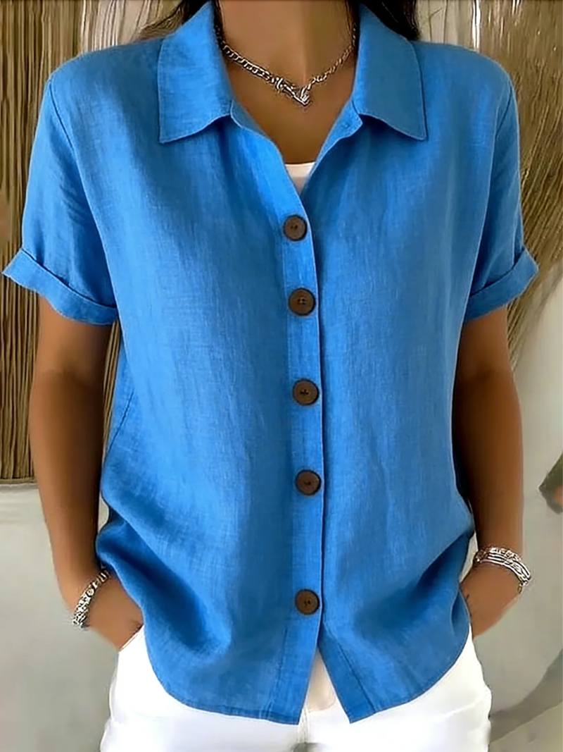 Women's Blouse | Button-Front Collar Design