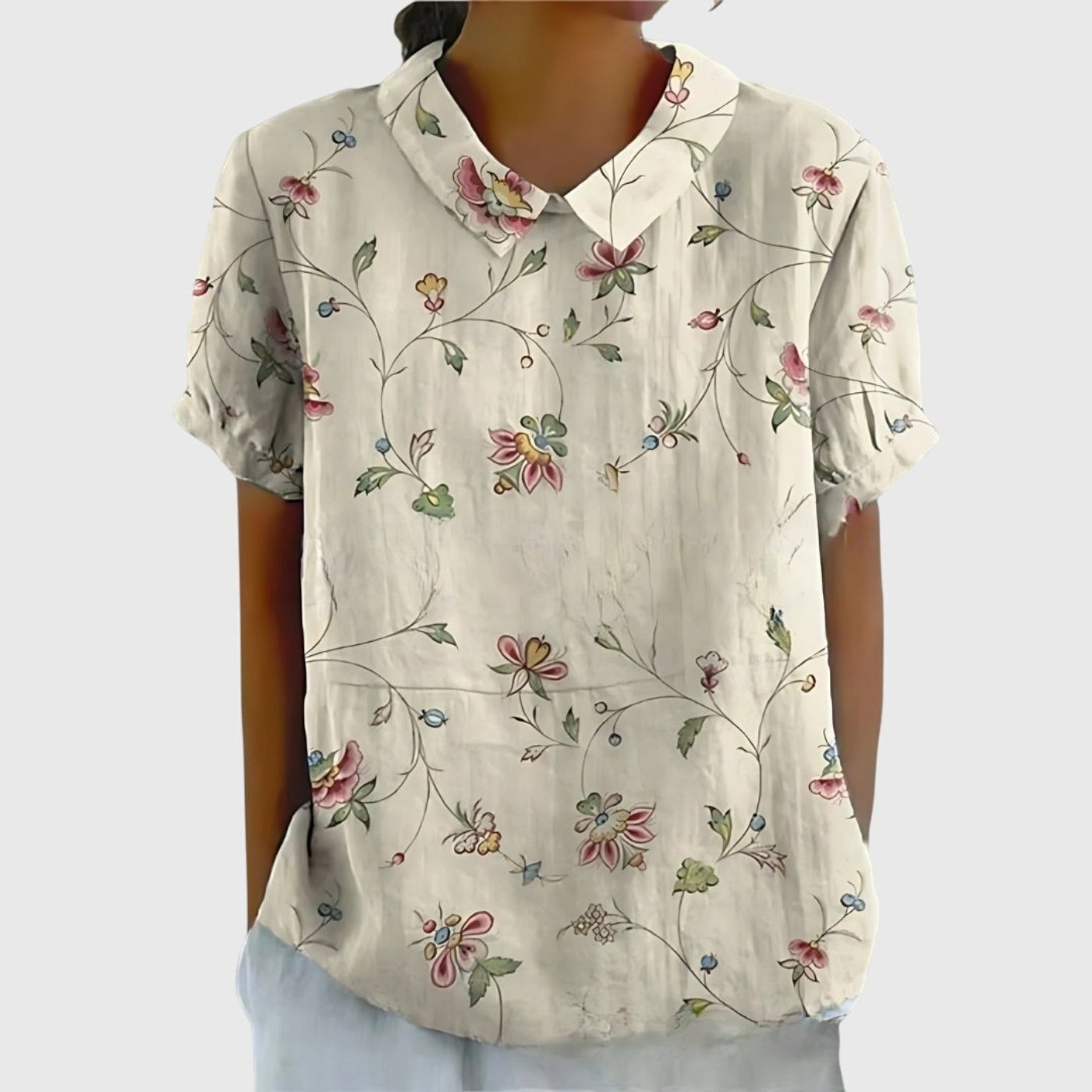 Women's Blouse | Floral Print Collared Design
