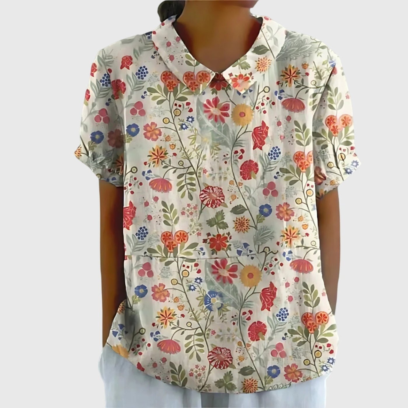 Women's Blouse | Floral Print Collared Design