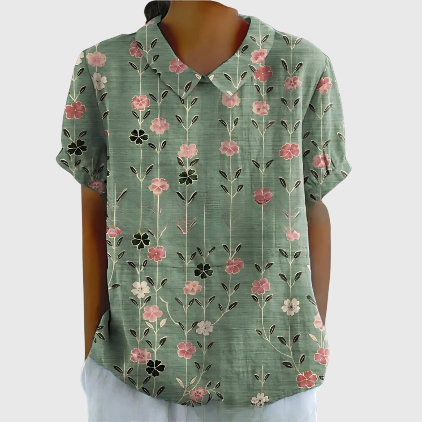 Women's Blouse | Floral Print Collared Design