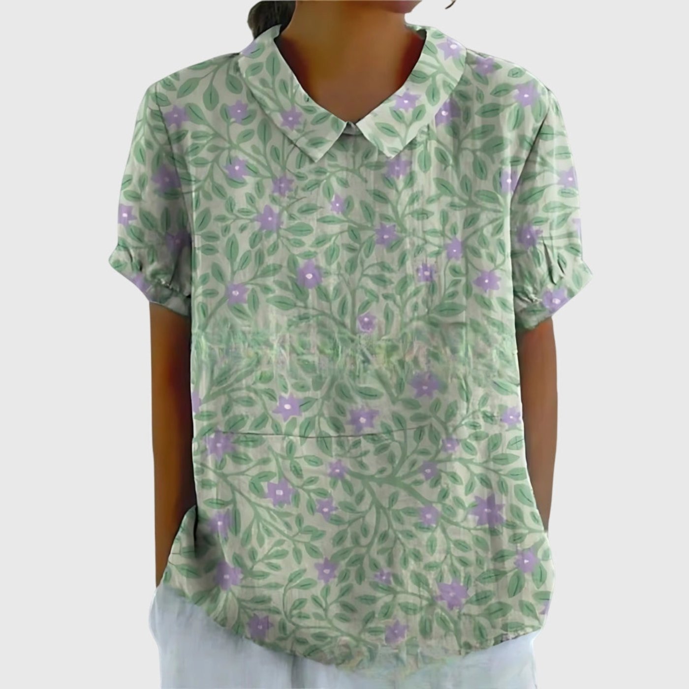 Women's Blouse | Floral Print Collared Design