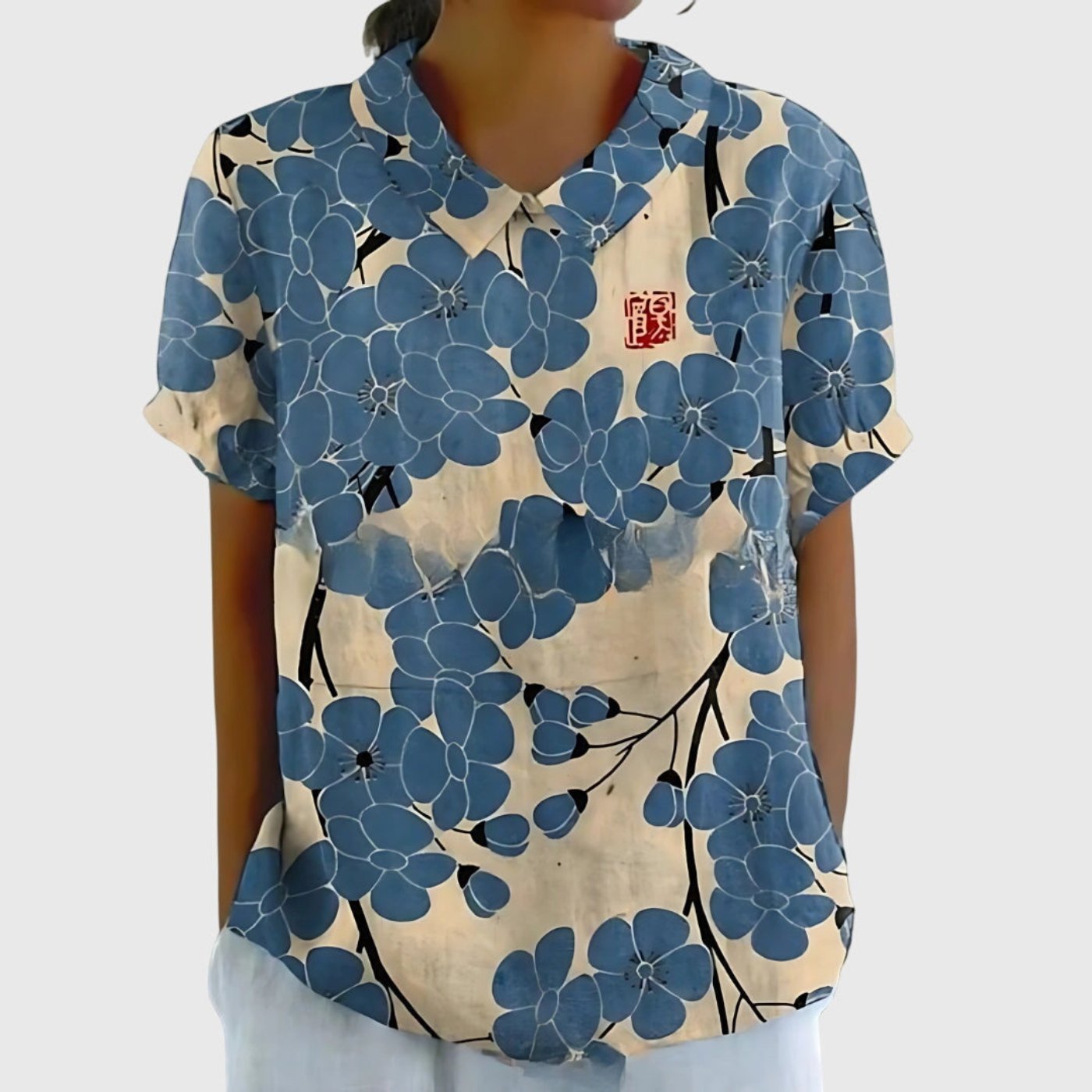 Women's Blouse | Floral Print Collared Design