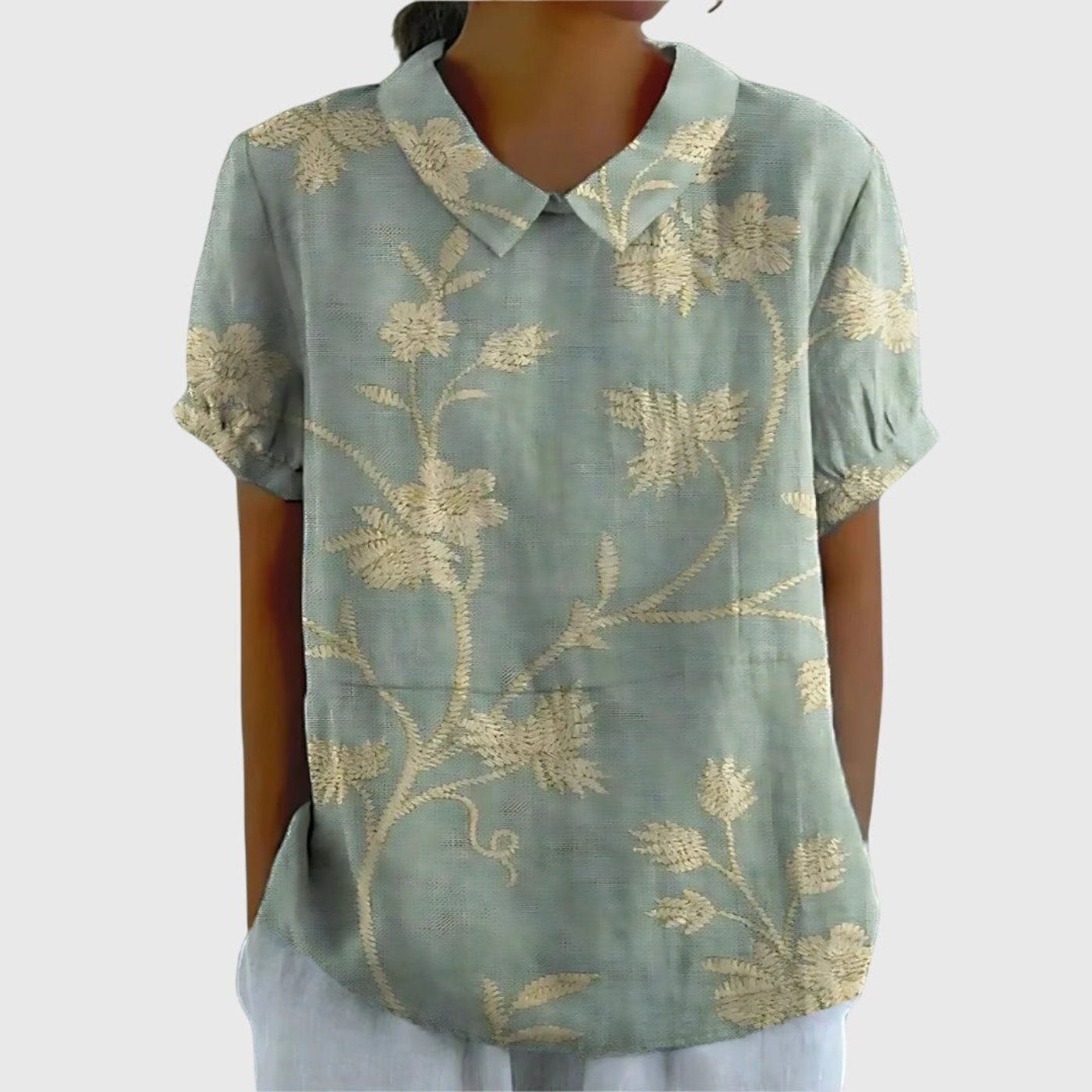 Women's Blouse | Floral Print Collared Design