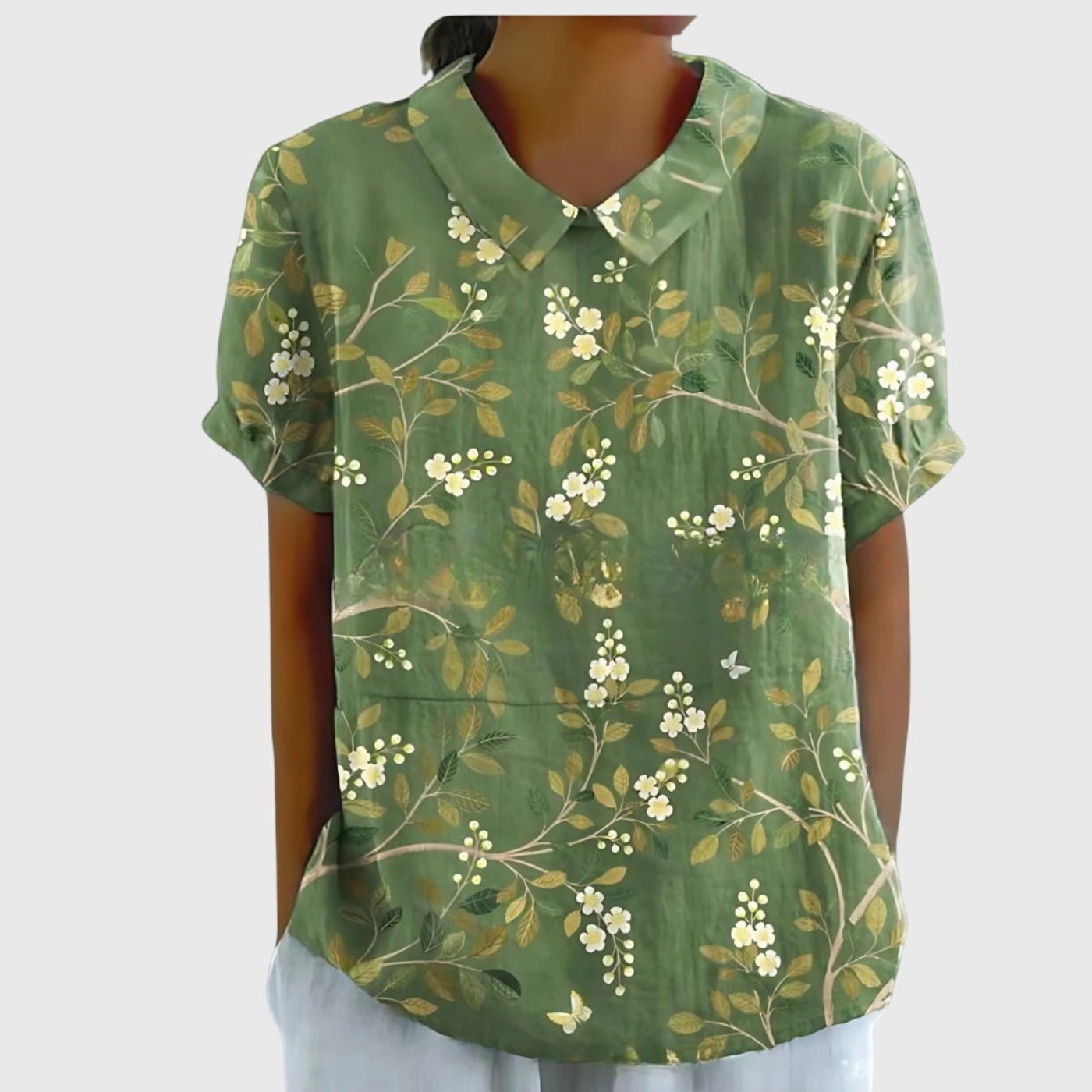 Women's Blouse | Floral Print Collared Design