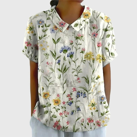 Women's Blouse | Floral Print Collared Design