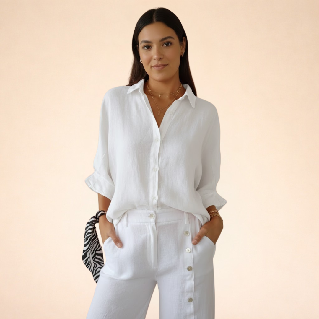 Women's Blouse | Oversized Linen Button-Up Shirt