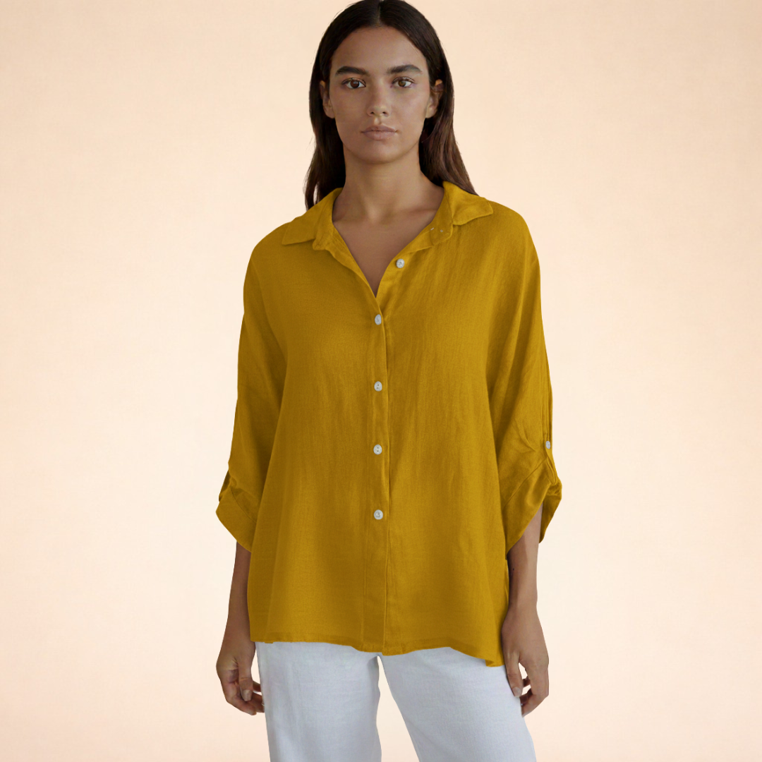 Women's Blouse | Oversized Linen Button-Up Shirt